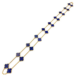 Collier Sautoir VAN CLEEF & ARPELS "Vintage Alhambra" en or jaune et lapis-lazuli