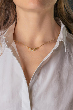 Collier Maille anglaise Or jaune Diamant