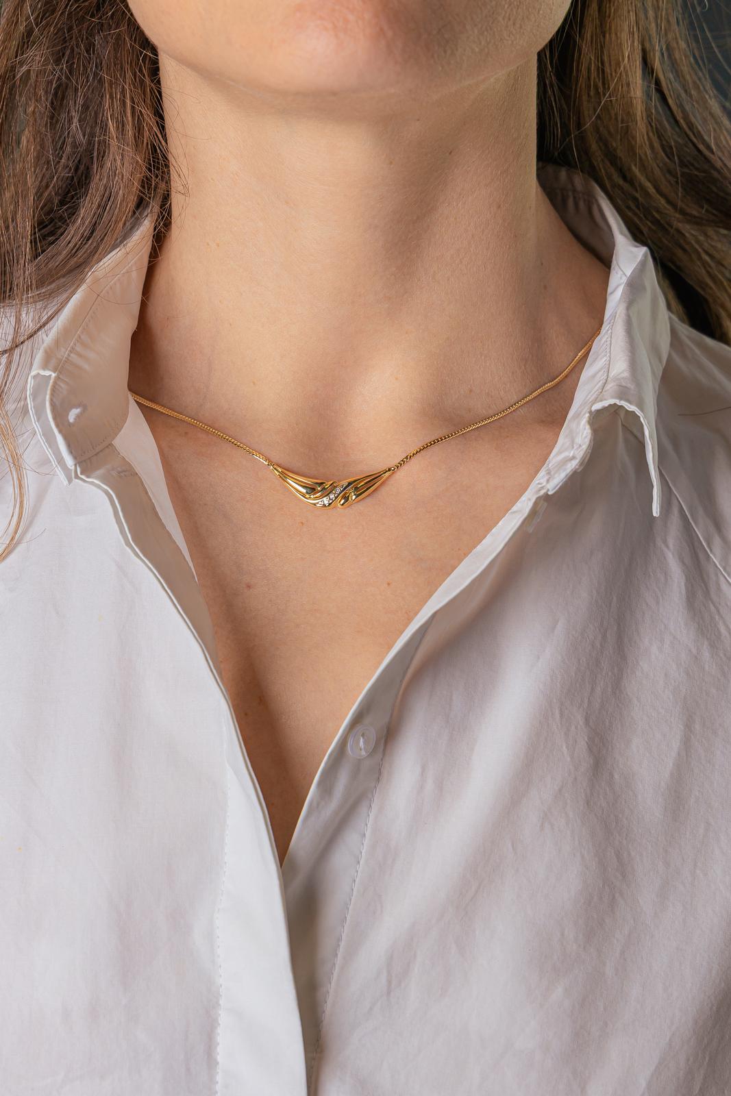 Collier Maille anglaise Or jaune Diamant