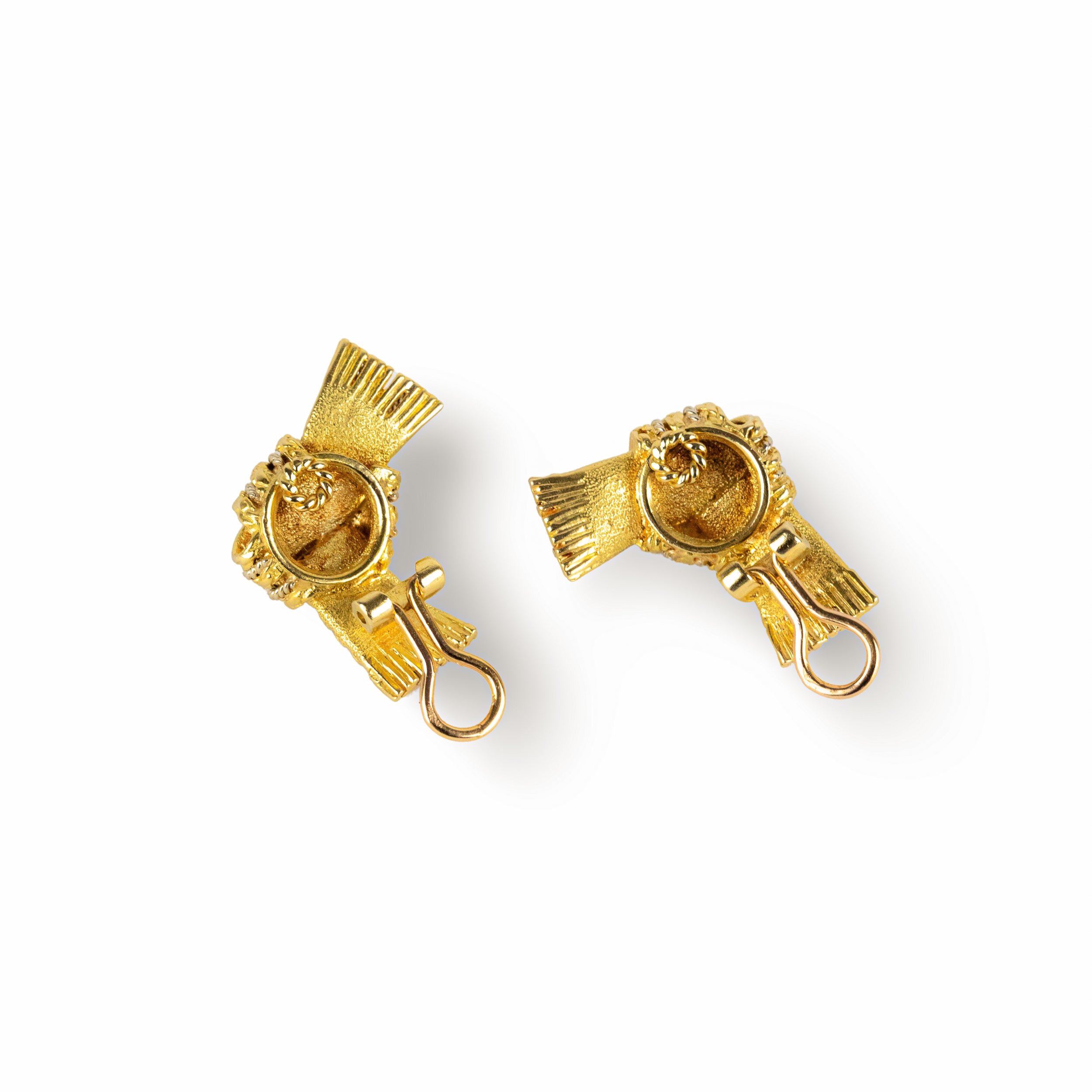 Boucles d'oreilles Clip HERMÈS Nœud en or jaune et or blanc