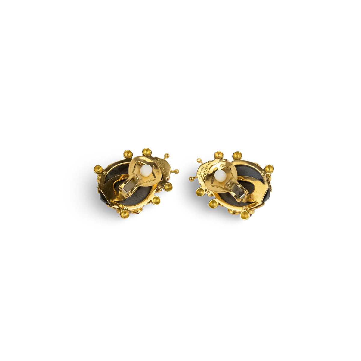 Parure Eva SEGOURA en or jaune, hématite et diamants