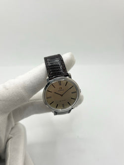 Montre OMEGA "De Ville" en acier et cuir