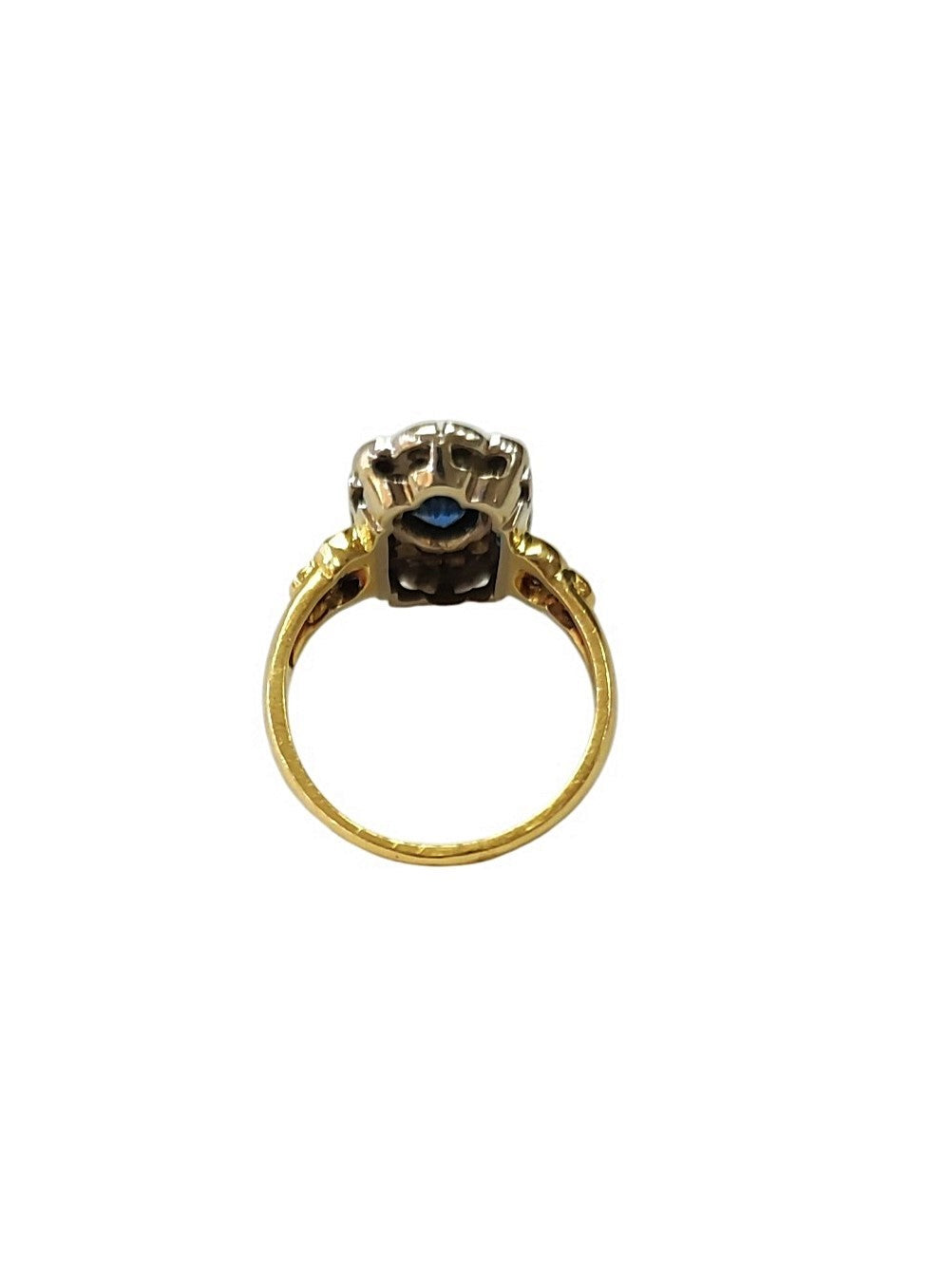 Bague en or blanc, or jaune, saphirs et diamants