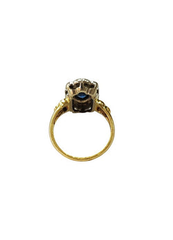 Bague en or blanc, or jaune, saphirs et diamants