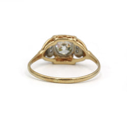 Bague solitaire en ors de couleurs et diamant