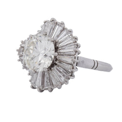 Bague Entourage en platine et diamants