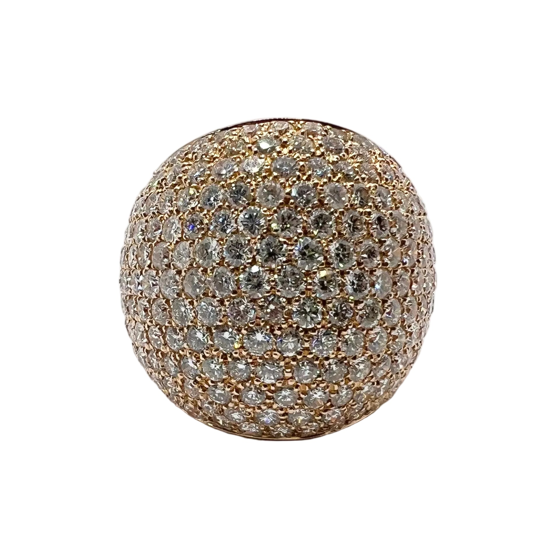 Bague Pavée en or rose et diamants