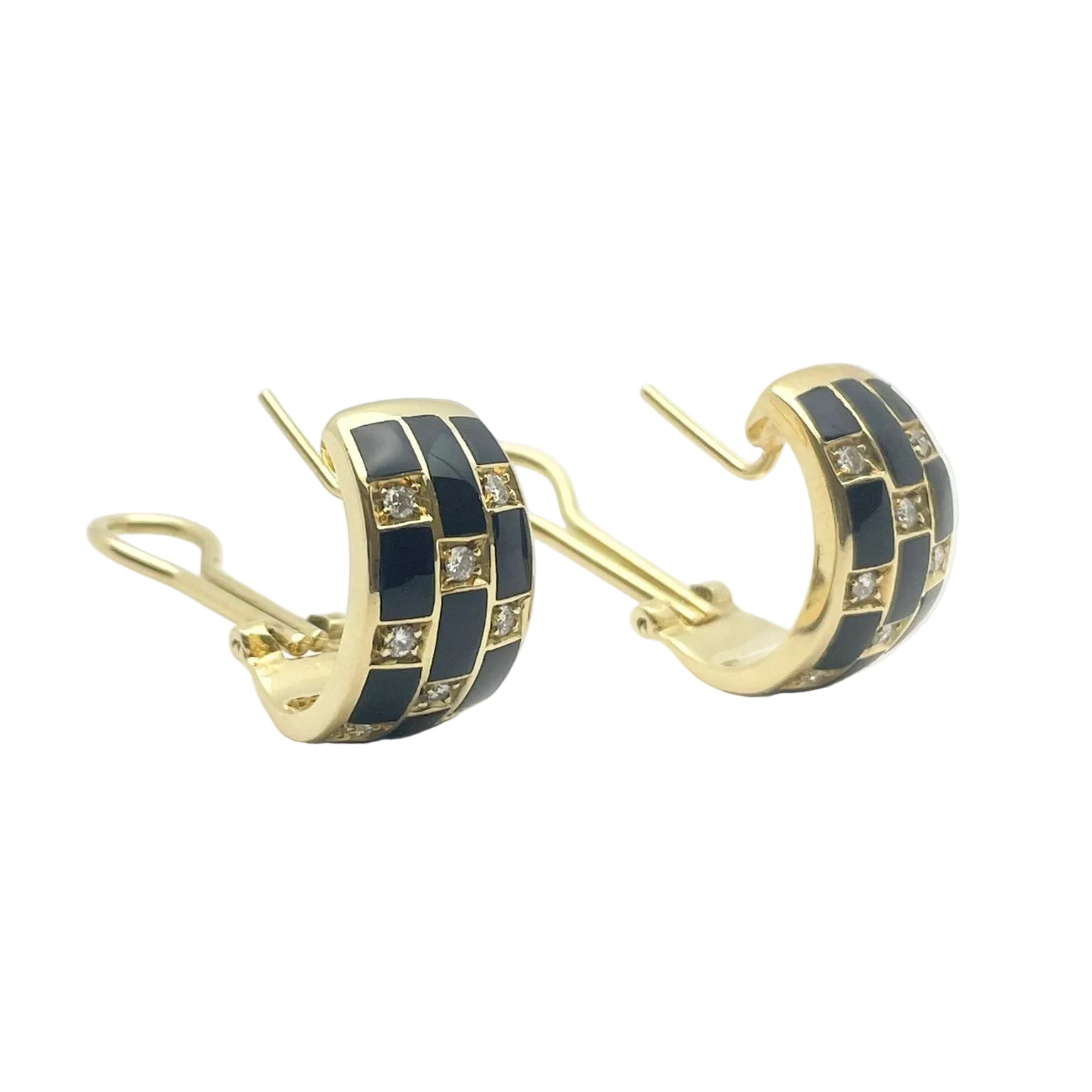 Boucles d'oreilles Clips LEO PIZZO en or jaune, émail et diamants