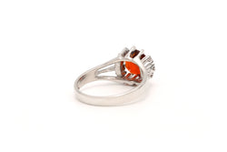 Bague Entourage en or blanc, citrine et diamants