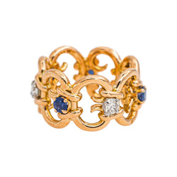 Bague Bandeau Or rose Diamant