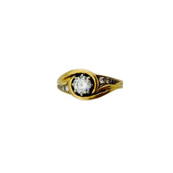 Bague Jonc en or jaune et diamants