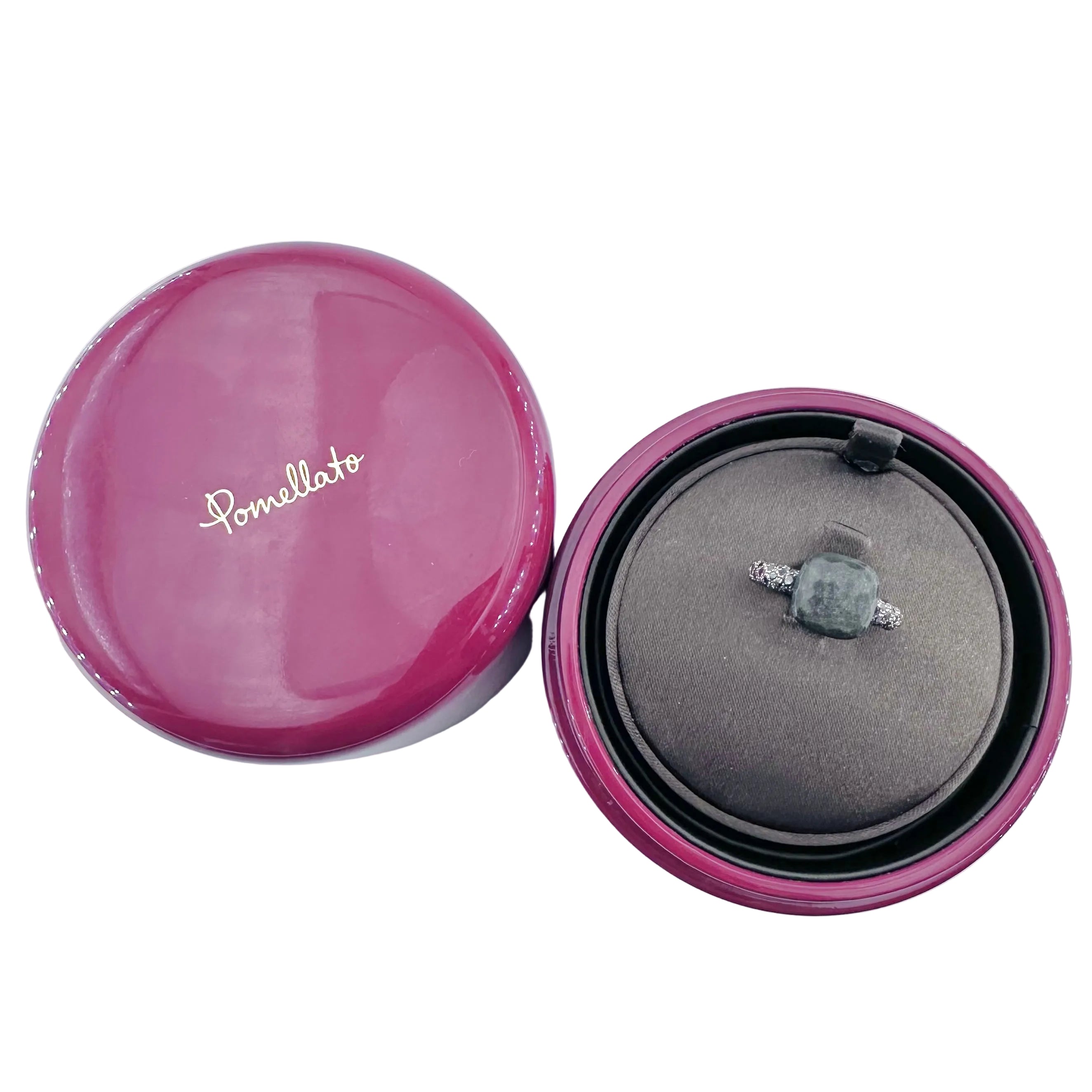 Bague POMELLATO "Nudo" en or rose, titane, obsidienne et diamants noirs