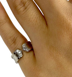 Bague Jonc CARTIER "C2" en or blanc et diamants