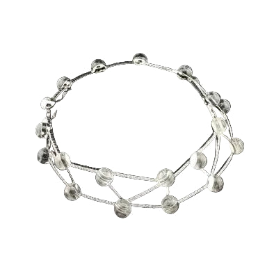 Collier Ras de Cou CARTIER "Les Molécules" en or blanc et cristal de roche