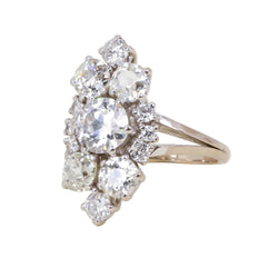 Bague Marquise en or blanc et diamants