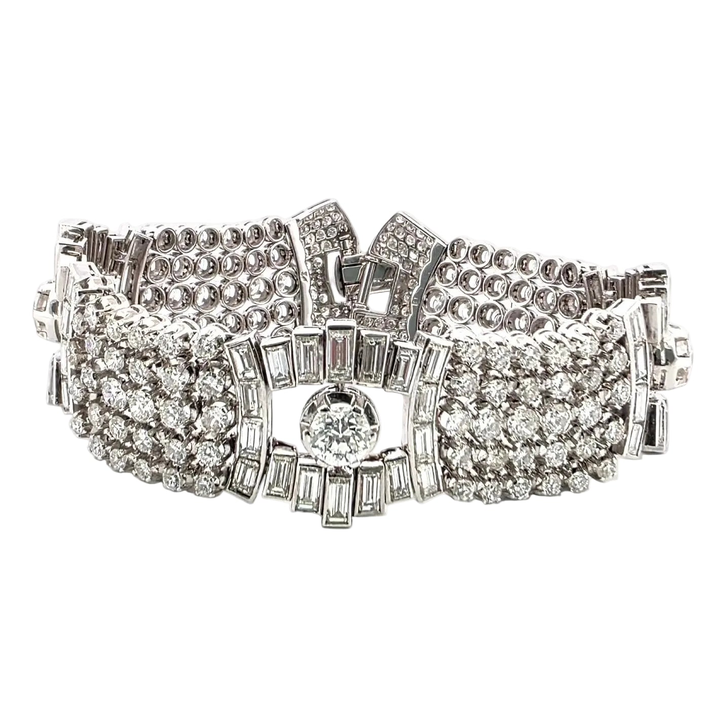 Bracelet en platine et diamants