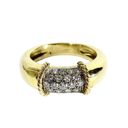 Bague Jonc en or jaune et diamants