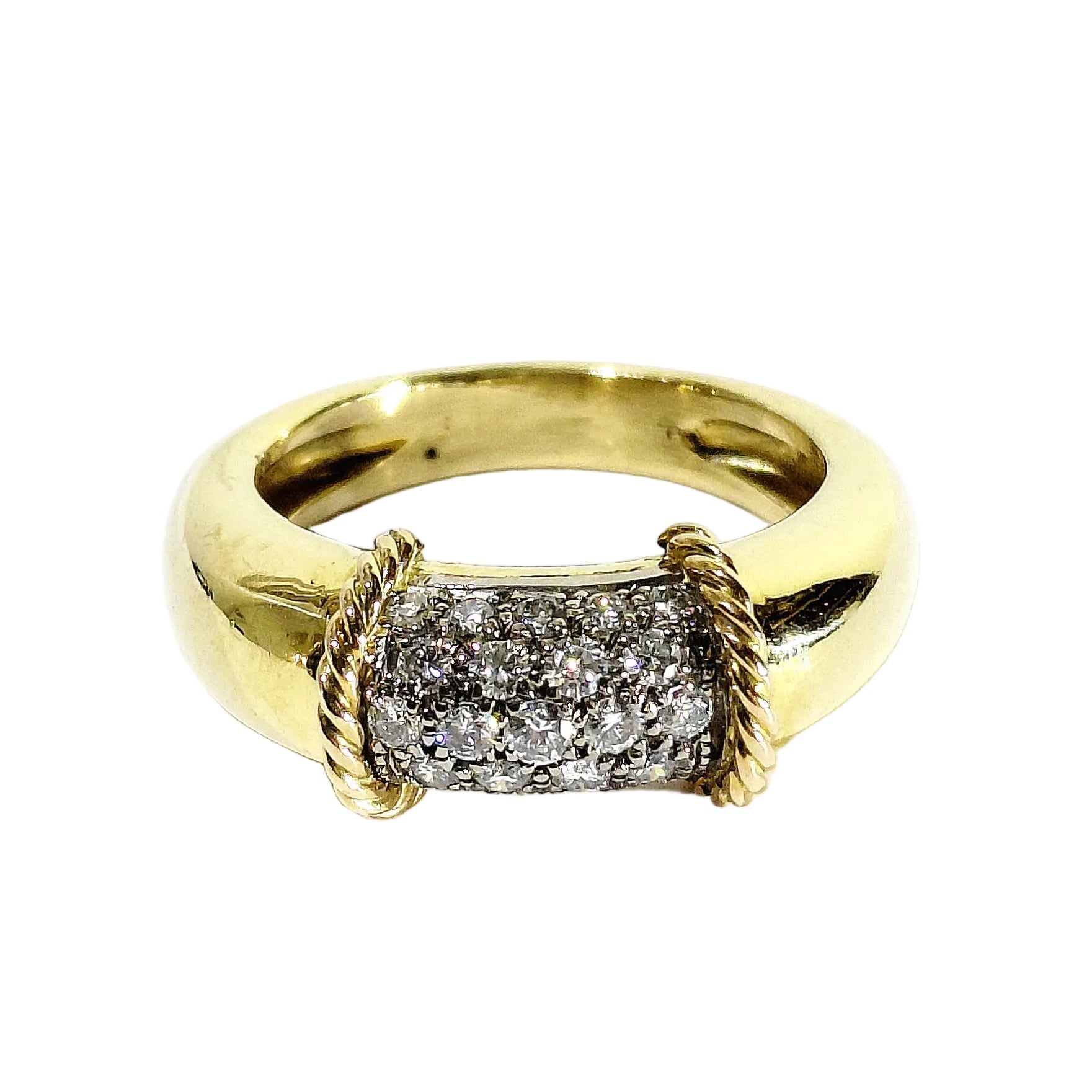 Bague Jonc en or jaune et diamants