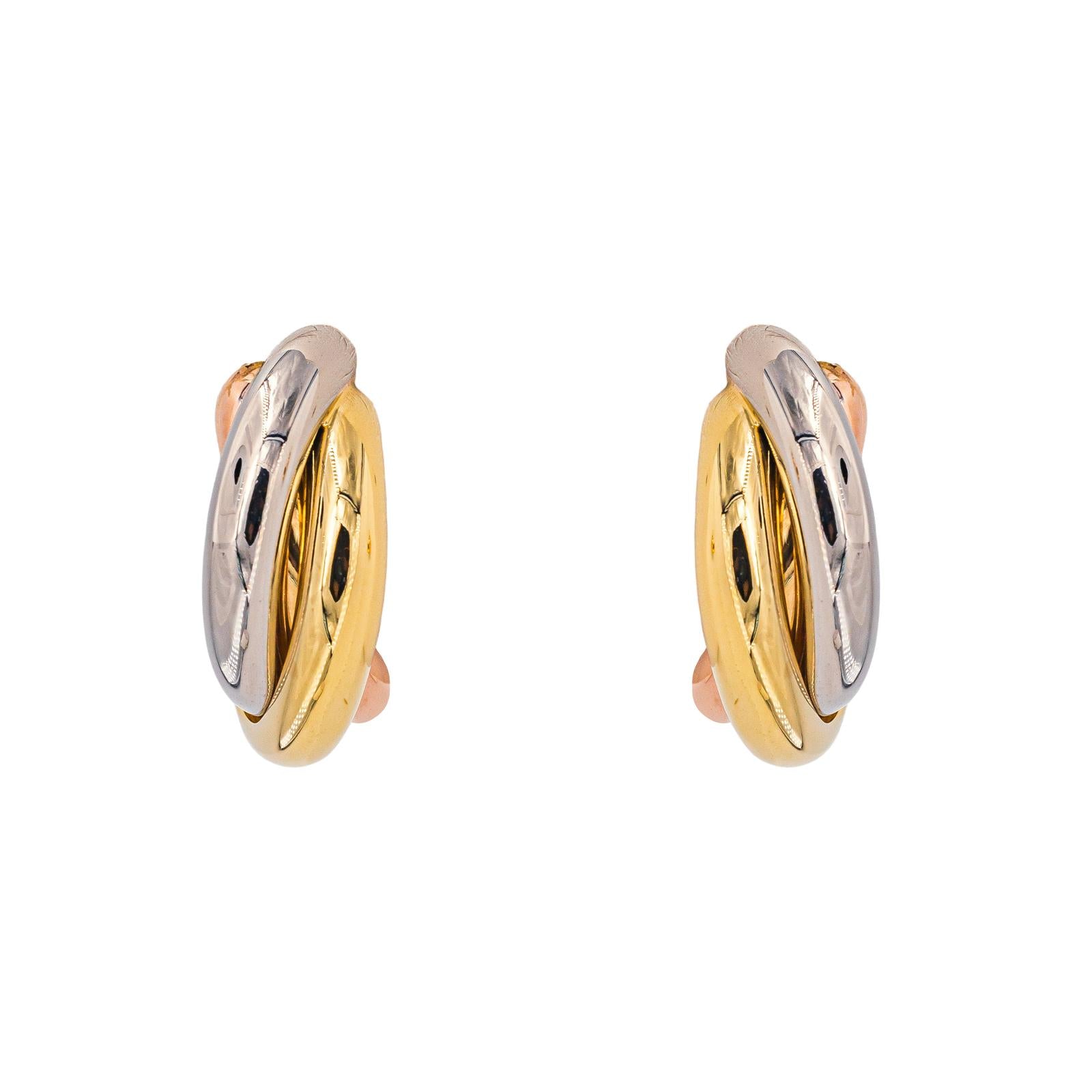 Cartier Boucles d'oreilles Créoles Trinity  Or jaune