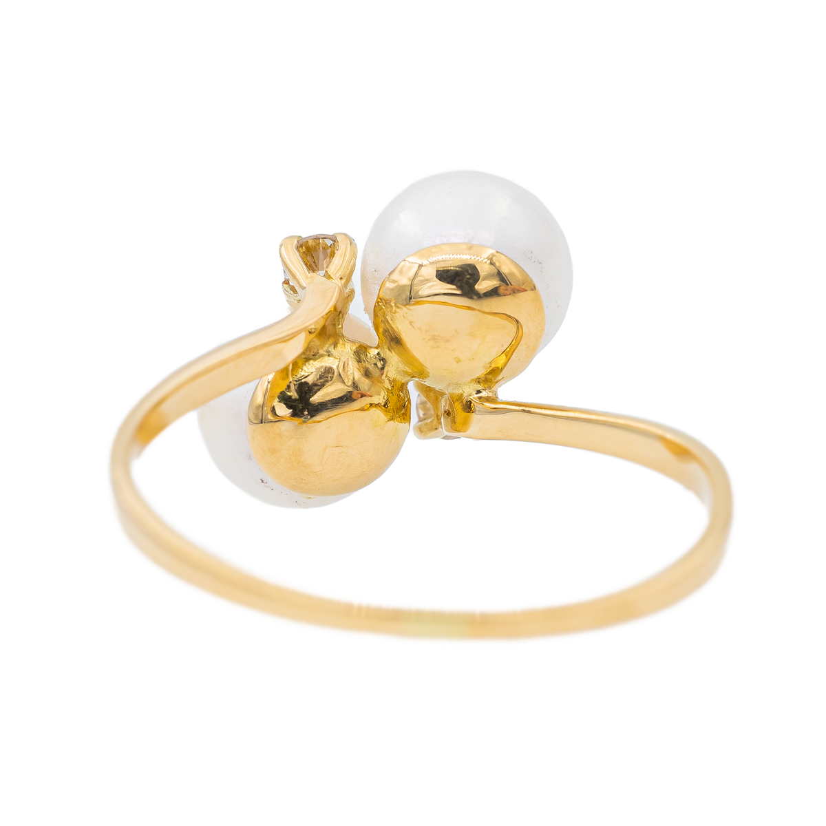 Bague Toi & Moi Or jaune Perle