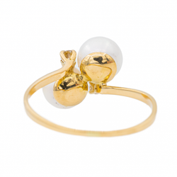 Bague Toi & Moi Or jaune Perle