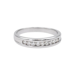 Bague Demi-alliance Or blanc Diamant