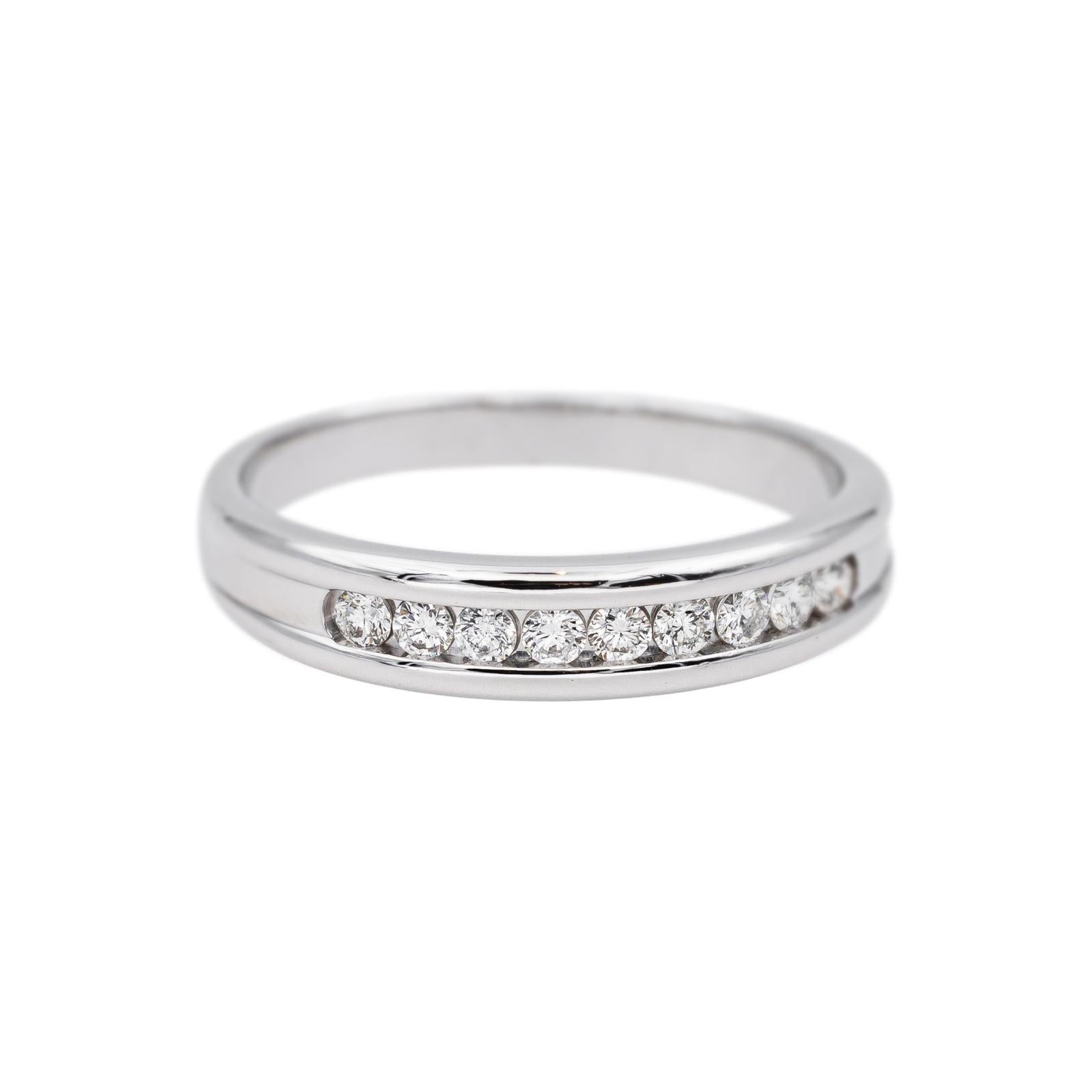 Bague Demi-alliance Or blanc Diamant