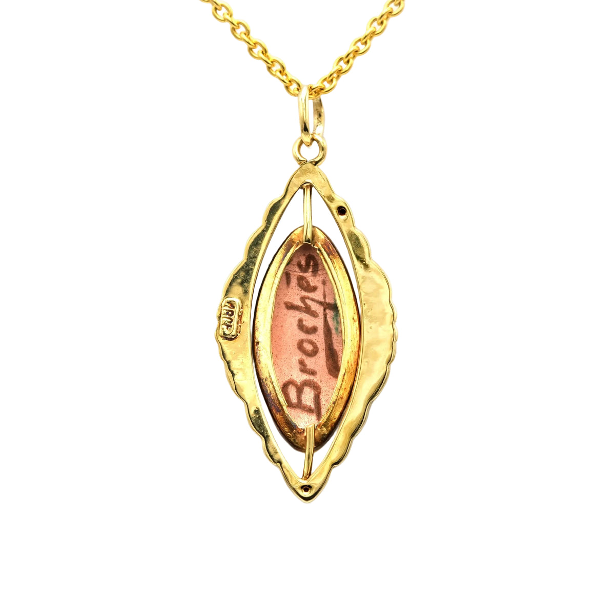Pendentif en or jaune et émail