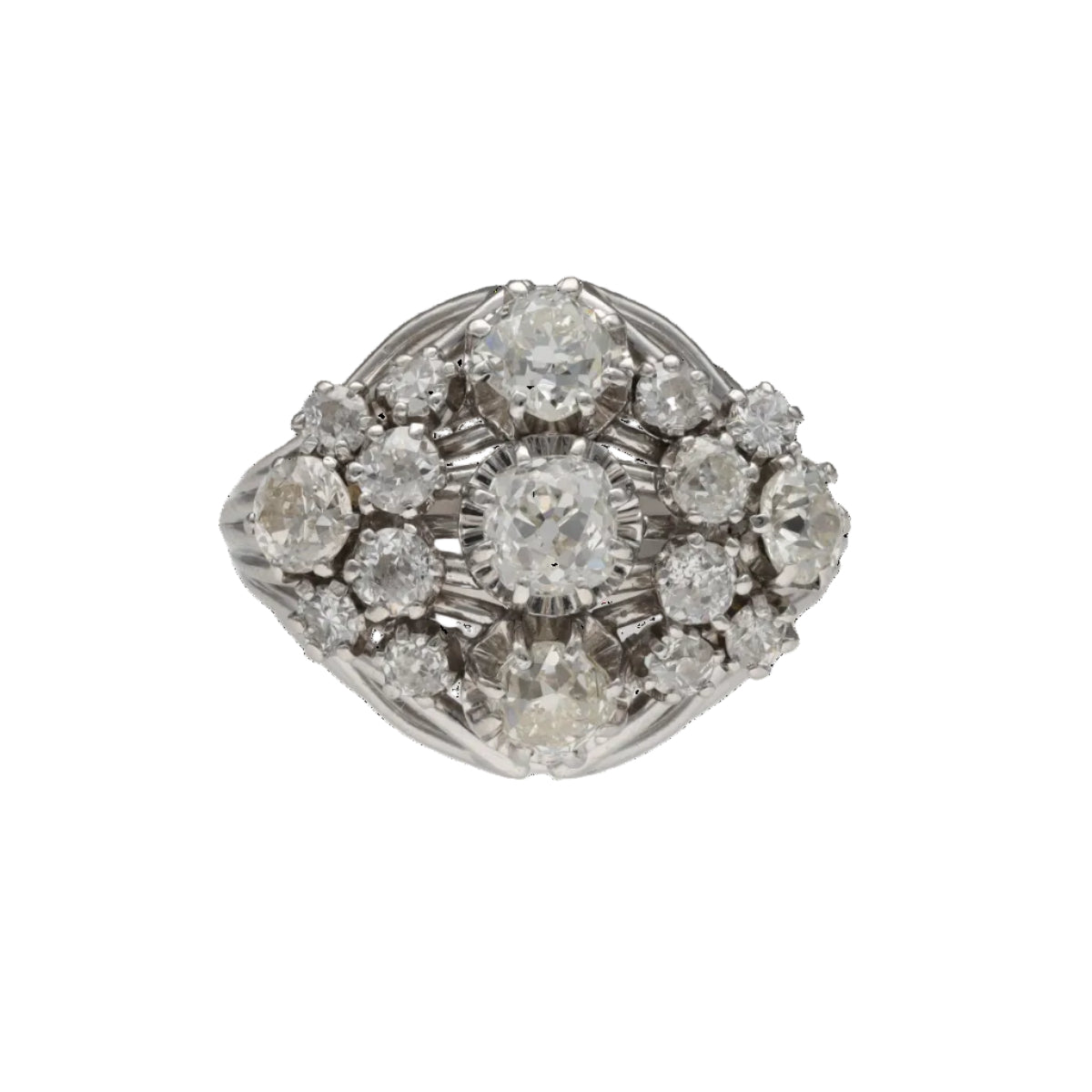 Bague Dôme en platine et diamants