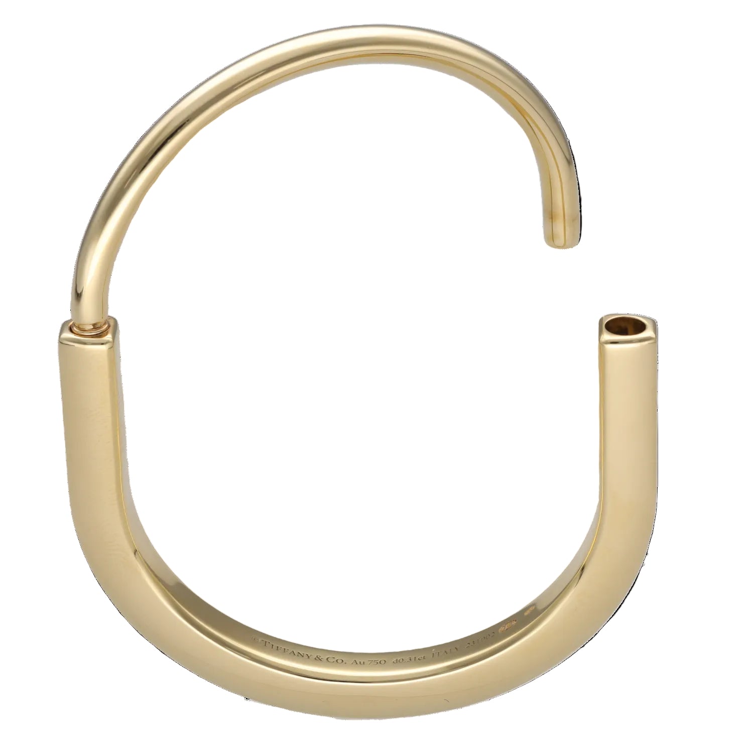 Bracelet Jonc TIFFANY & CO. "Lock" en or jaune et diamants