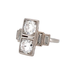 Bague Toi & Moi en platine et diamants