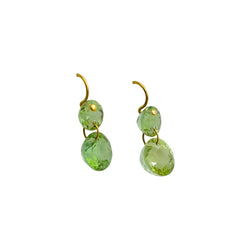 Boucles d'oreilles Pendantes MARIE-HÉLÈNE DE TAILLAC "Gem Incandescence" en or jaune et tourmaline verte