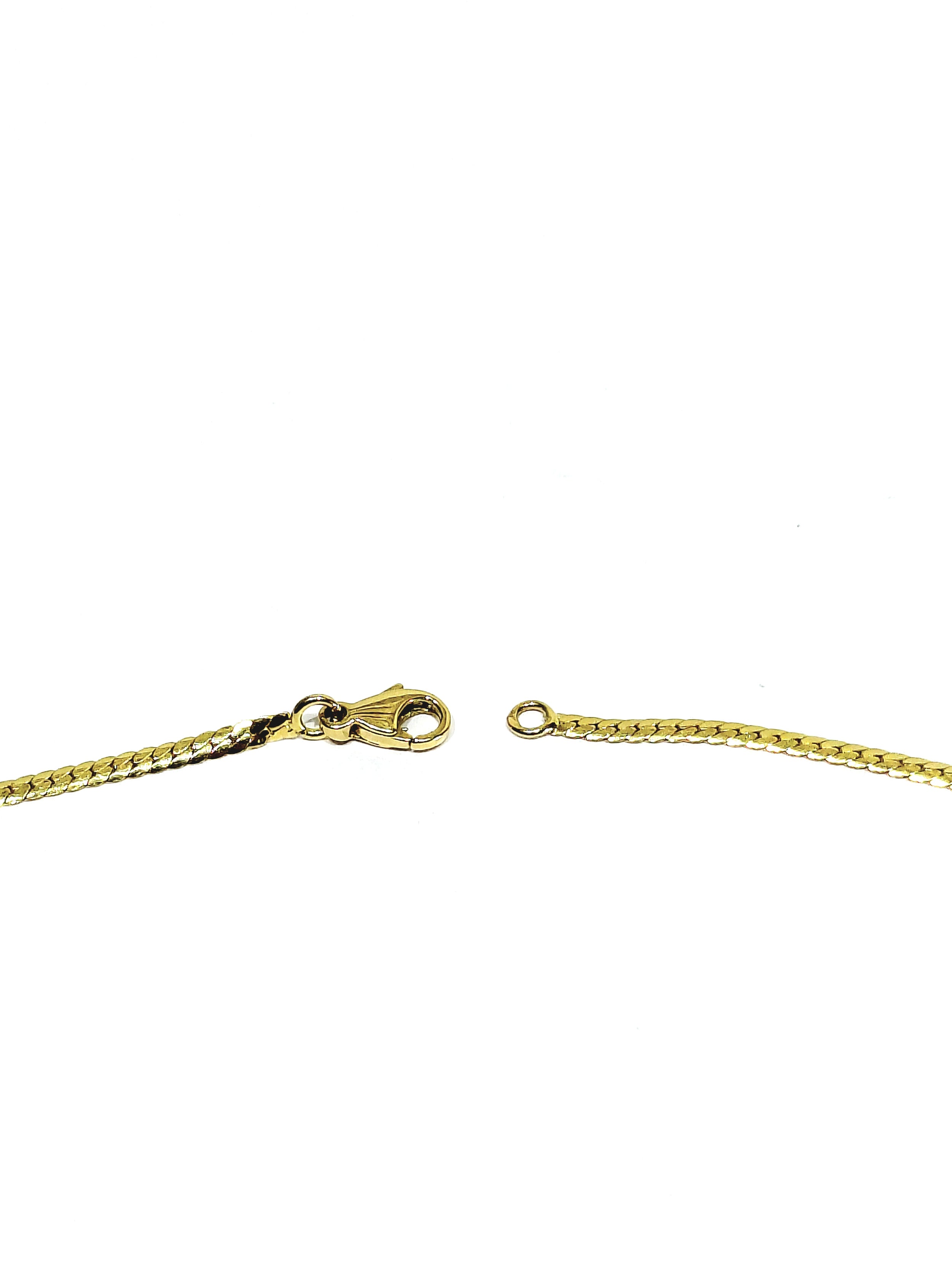 Collier En Or Jaune, Emeraude Et Diamants
