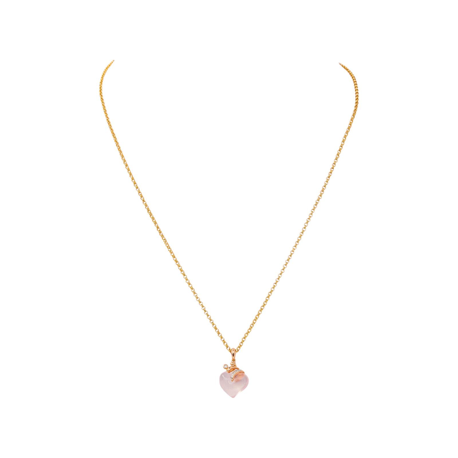 Collier Or jaune Quartz rose