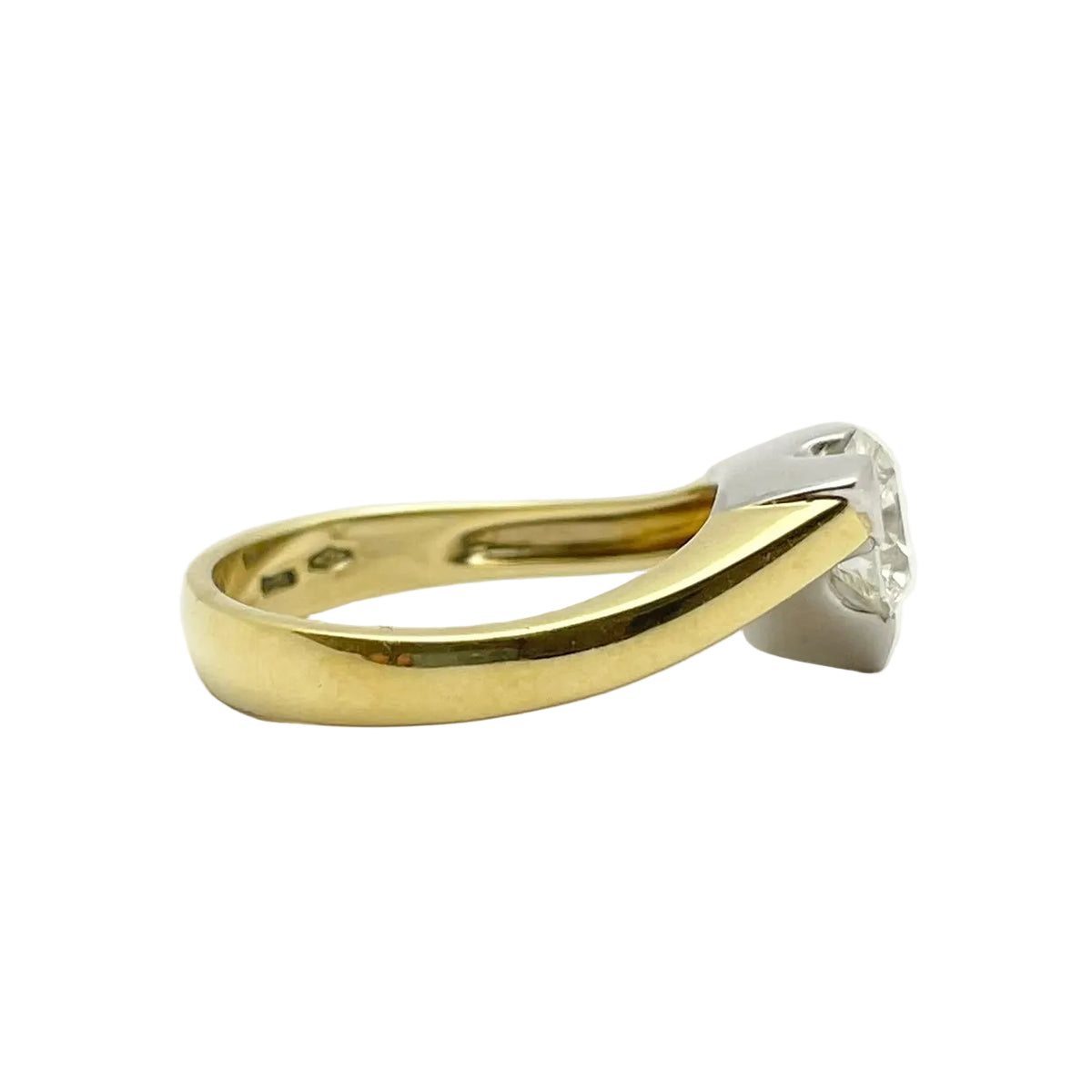Bague Solitaire en or blanc, or jaune et diamant