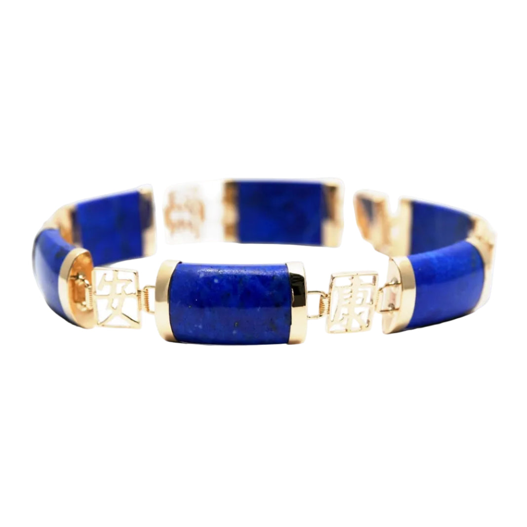 Bracelet en or jaune et lapis-lazuli