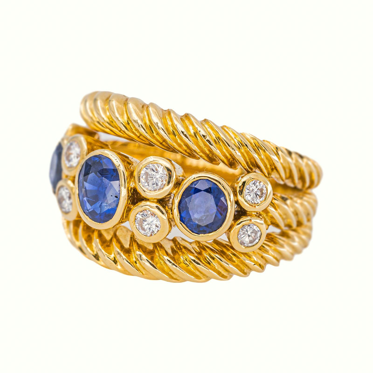 Bague Or jaune Saphir