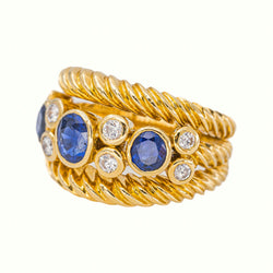 Bague Or jaune Saphir