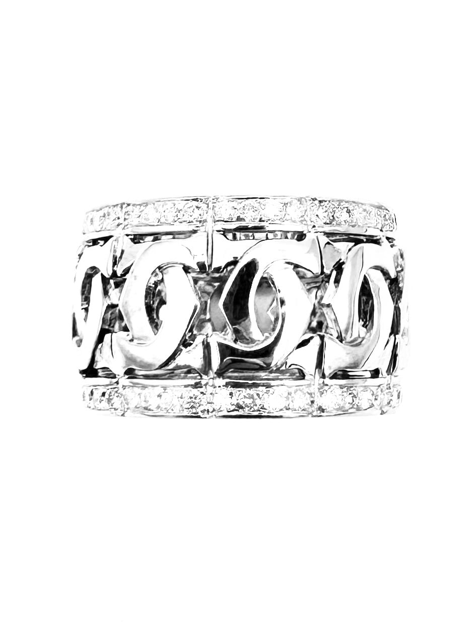 Bague CARTIER  "Entrelacés" en or blanc et diamants