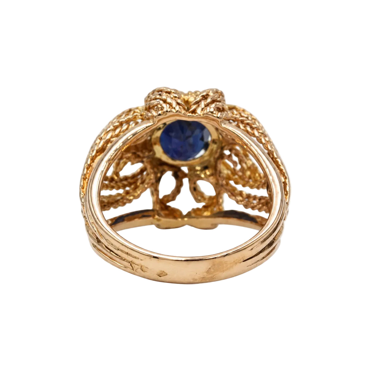 Bague Dôme en or rose et saphir