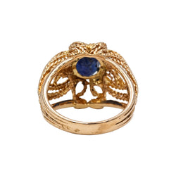 Bague Dôme en or rose et saphir