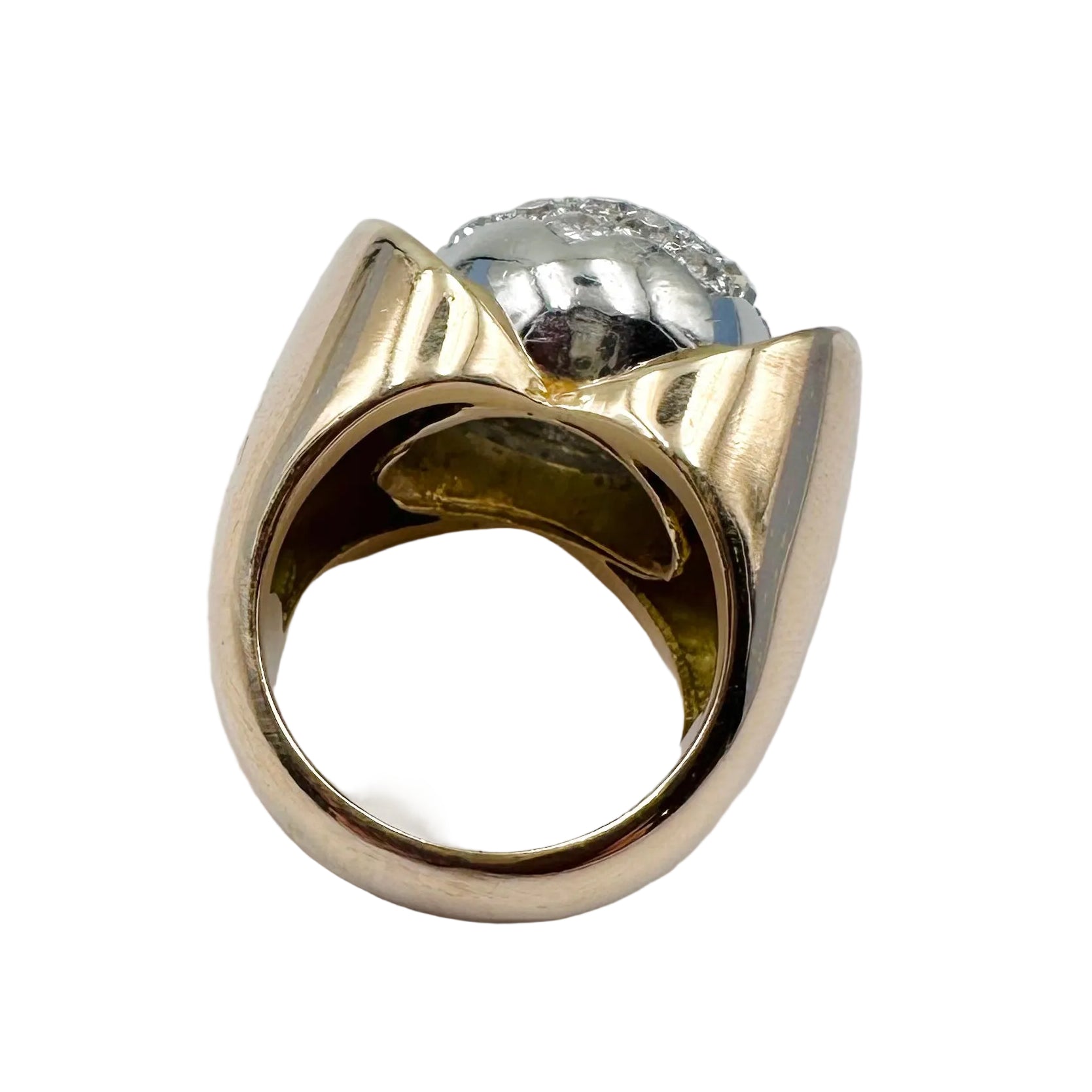Bague Dôme en or jaune et diamants