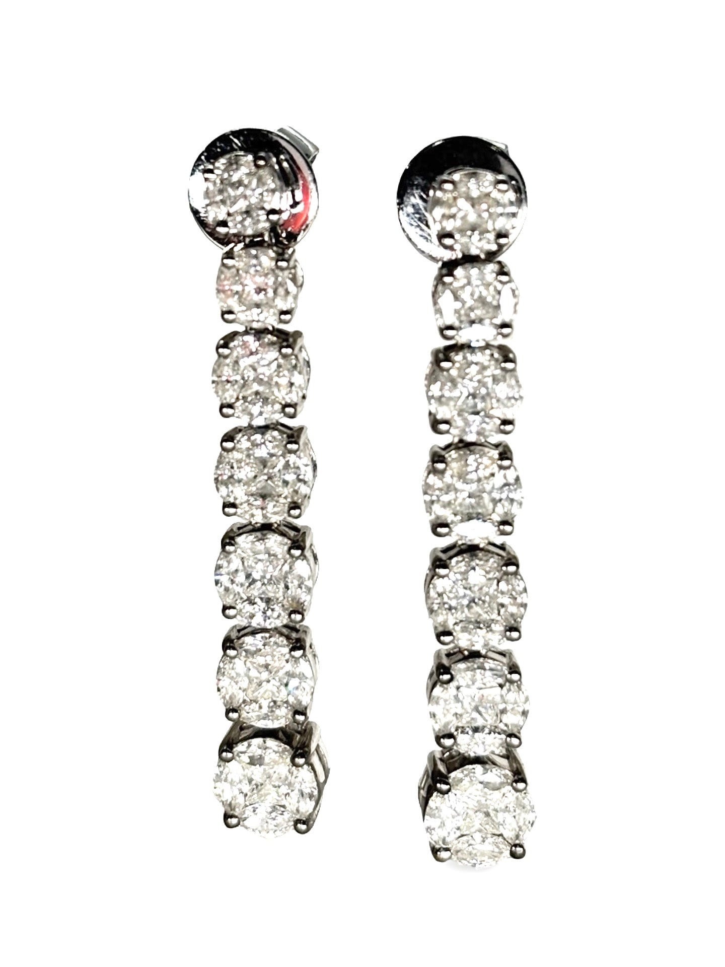 Boucles d'oreilles Pendantes en or blanc et diamants