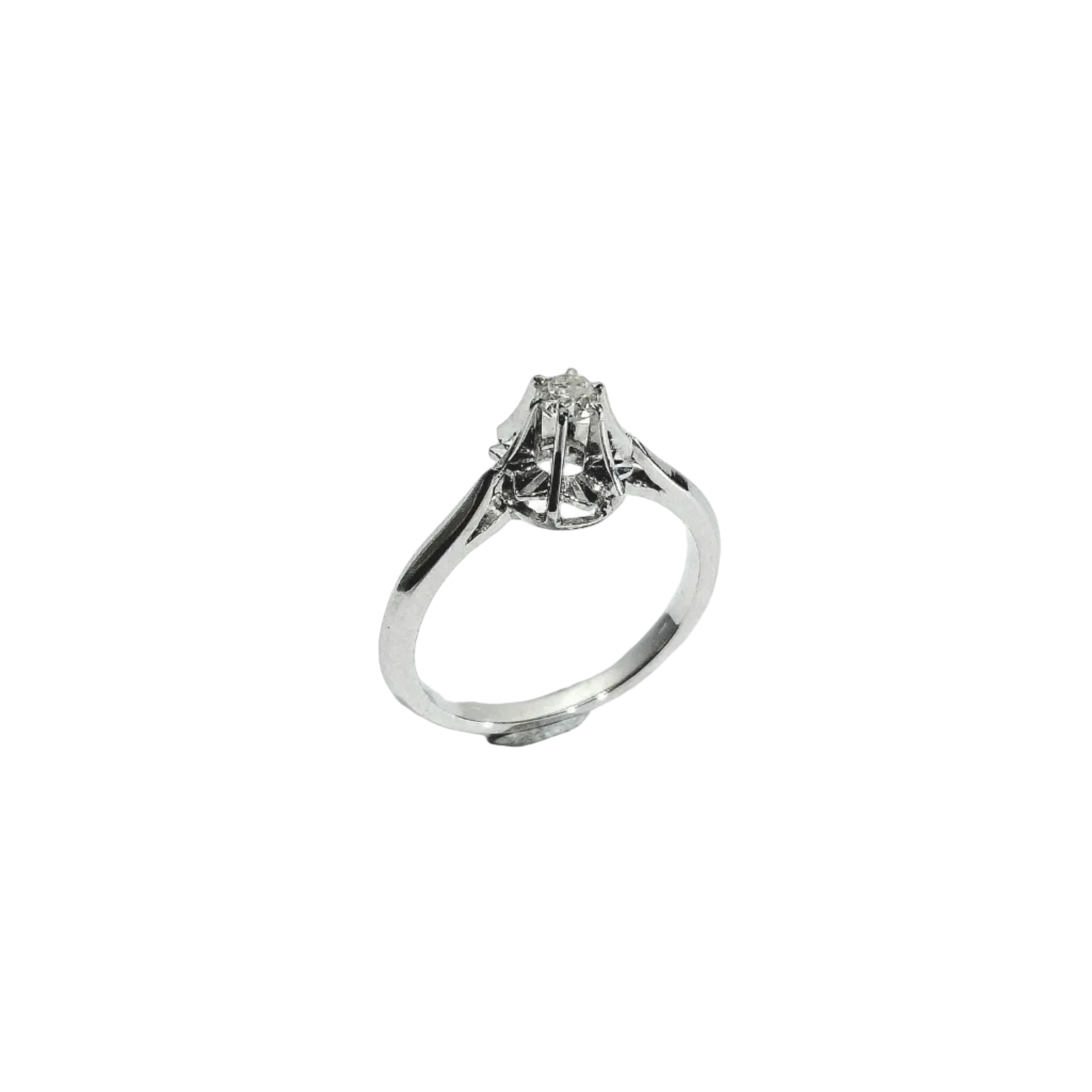 Bague Solitaire en or blanc et diamant