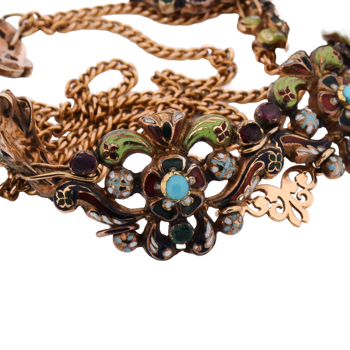 Collier en or jaune et émail