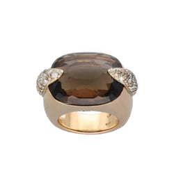 Bague Cocktail POMELLATO "Pin Up" en or rose, quartz et diamants