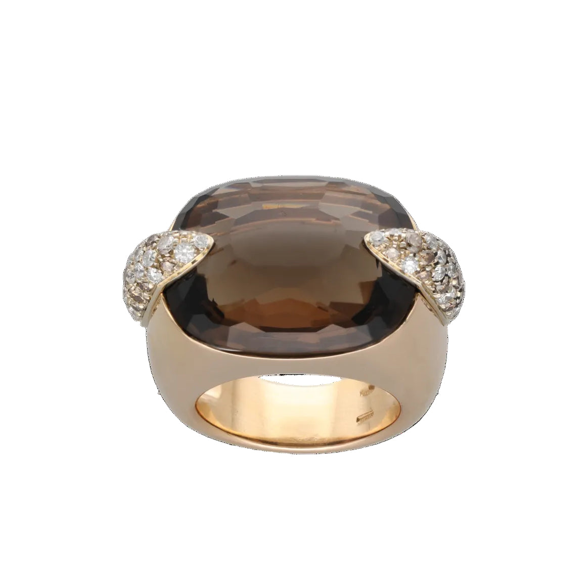 Bague Cocktail POMELLATO "Pin Up" en or rose, quartz et diamants