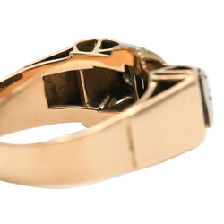 Bague Tank en or jaune et diamants