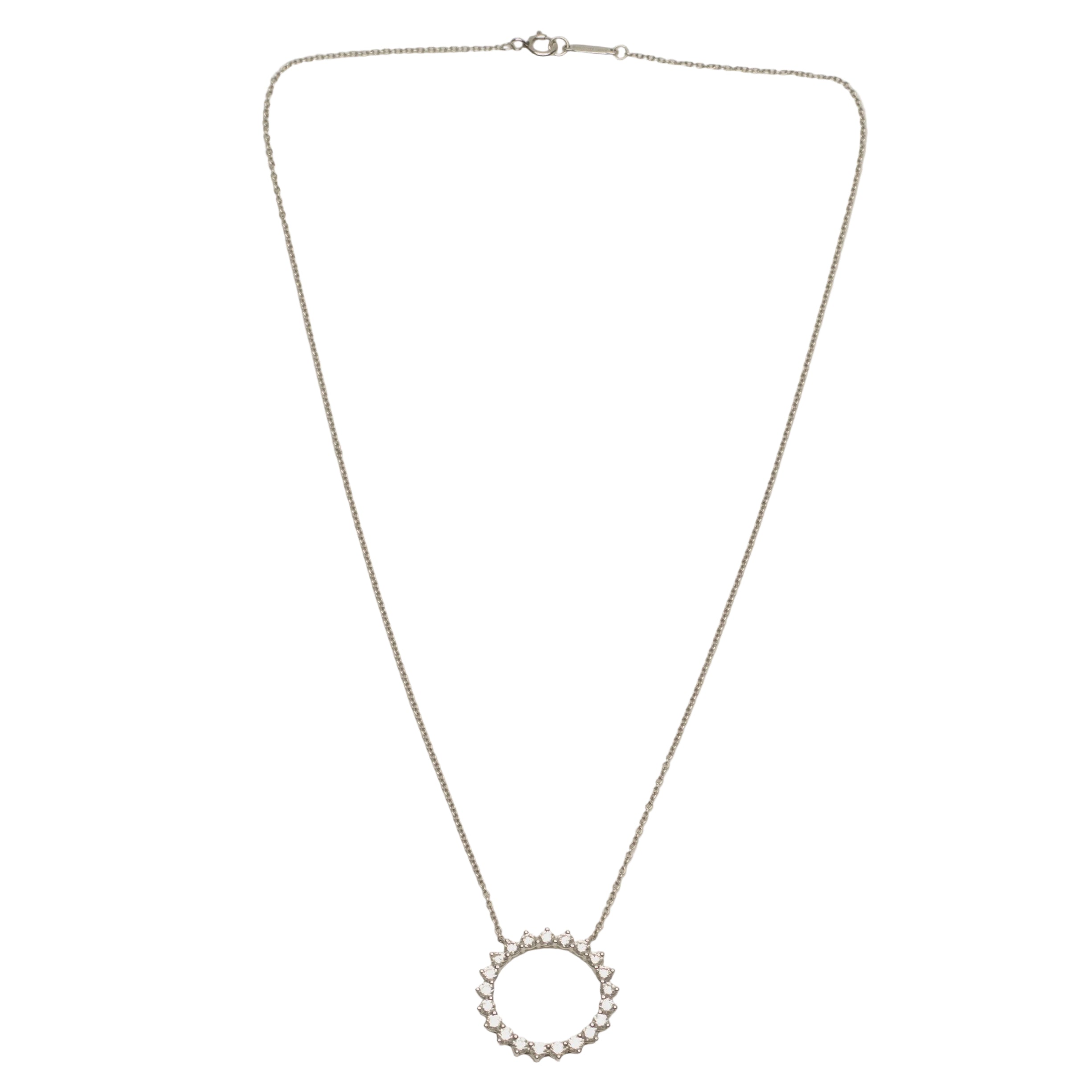 Collier Pendentif TIFFANY & CO. "Open Circle" en platine et diamants