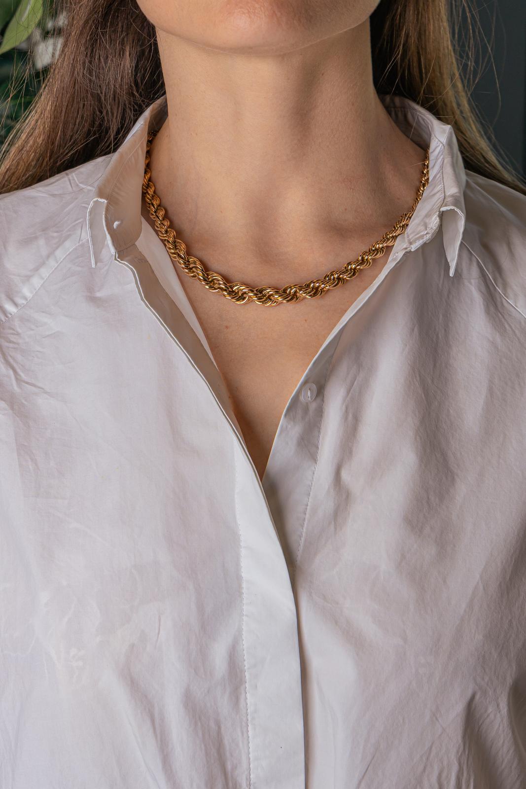 Collier Maille corde Or rose
